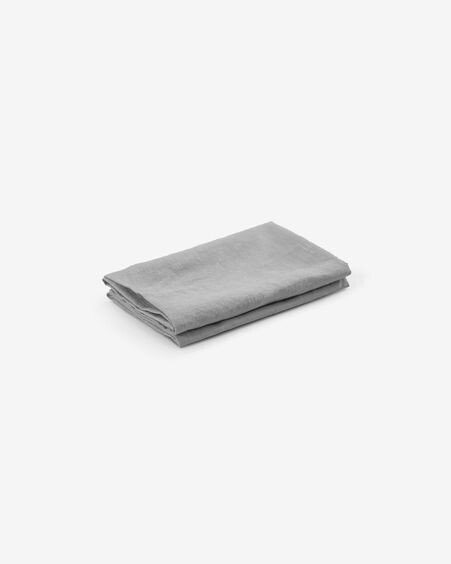 Set Imalay de 2 servilletas de algodón y lino gris