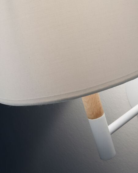 Aplique Orsen de madera de haya y acero con acabado blanco
