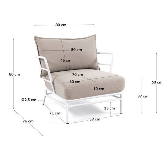 Sillón Mareluz de acero blanco