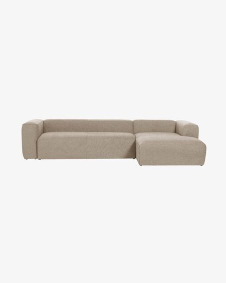 Sofá Blok 4 plazas chaise longue derecho beige 330 cm