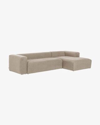 Sofá Blok 4 plazas chaise longue derecho beige 330 cm