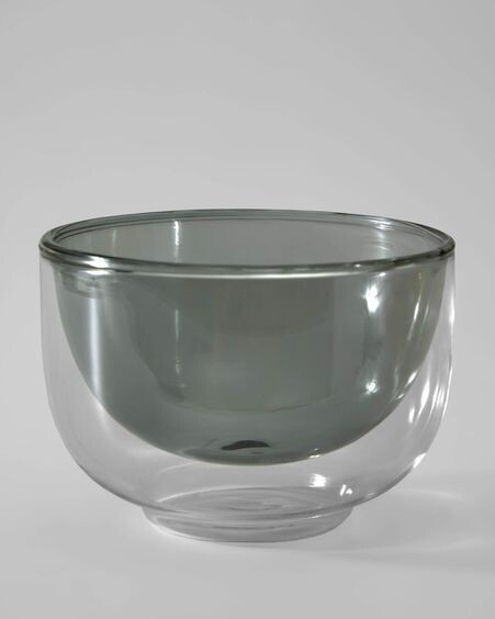 Bol Braulia de cristal gris y transparente
