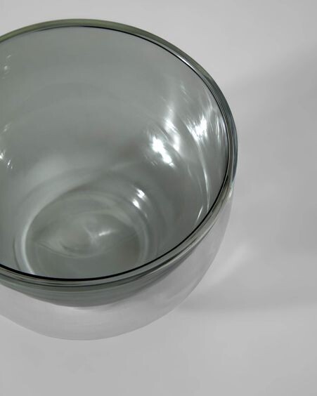 Bol Braulia de cristal gris y transparente