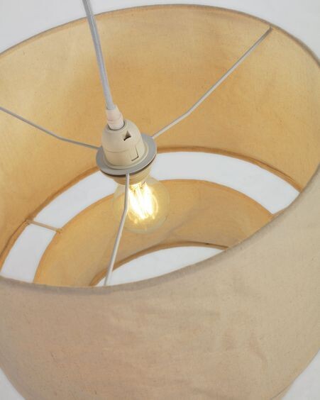 Pantalla de lámpara de techo Mariela de lino con acabado beige Ø 40 cm