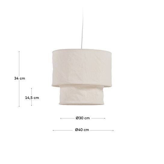 Pantalla de lámpara de techo Mariela de lino con acabado beige Ø 40 cm