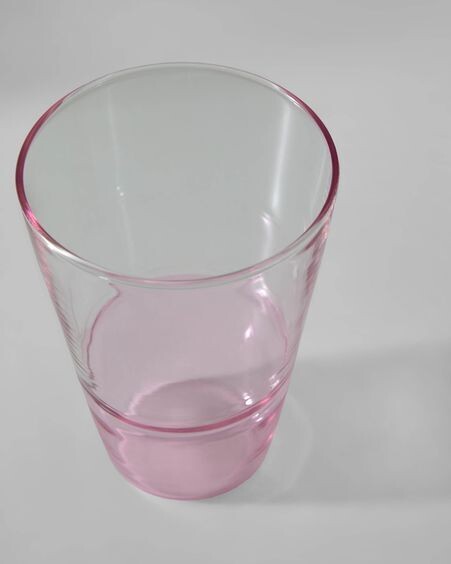 Vaso Fiorina de vidrio rosa y transparente