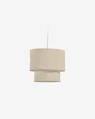 Pantalla de lámpara de techo Mariela de lino con acabado beige Ø 40 cm
