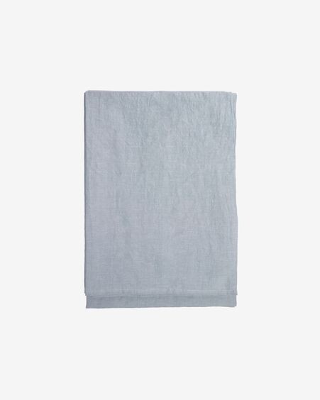 Mantel Ilitia de algodón y lino azul 170 x 250 cm