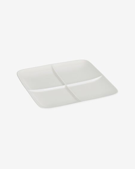 Plato plano Pierina de porcelana blanco