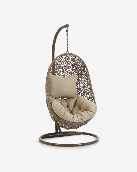 Sillón colgante con pie Florina marrón