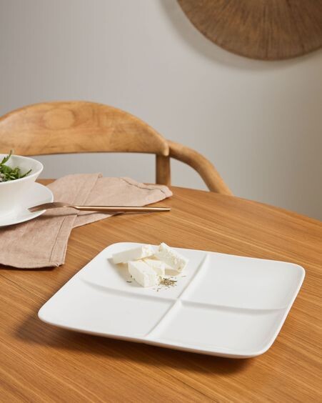 Plato plano Pierina de porcelana blanco