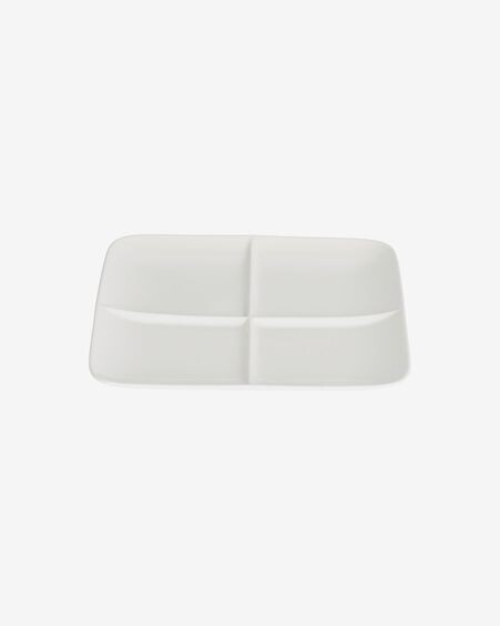 Plato plano Pierina de porcelana blanco