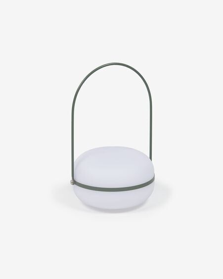 Lámpara de mesa Tea de polietileno y metal acabado verde