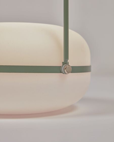 Lámpara de mesa Tea de polietileno y metal acabado verde