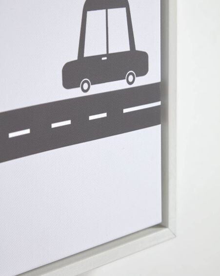 Set Nisi de 3 de madera blanco cuadros coches negro