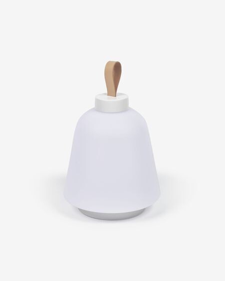 Lámpara de mesa Udiya de polietileno y metal acabado blanco