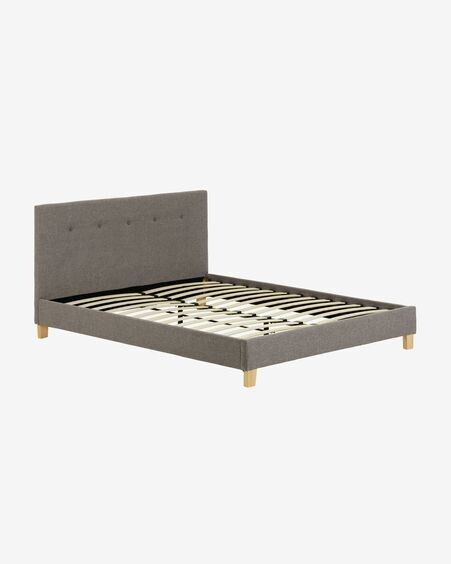 Cama con somier Natuse gris 150 x 190 cm