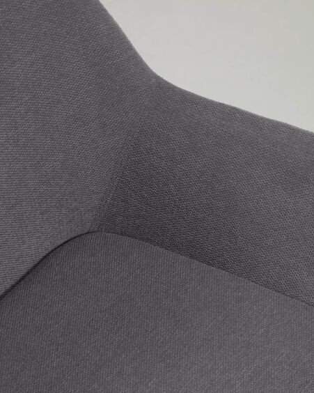 Silla Konna gris oscuro y patas de chapa de fresno acabado oscuro