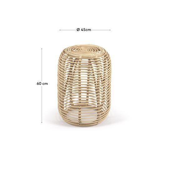 Mesa auxiliar redonda Kohana de ratán con acabado natural Ø 45 cm