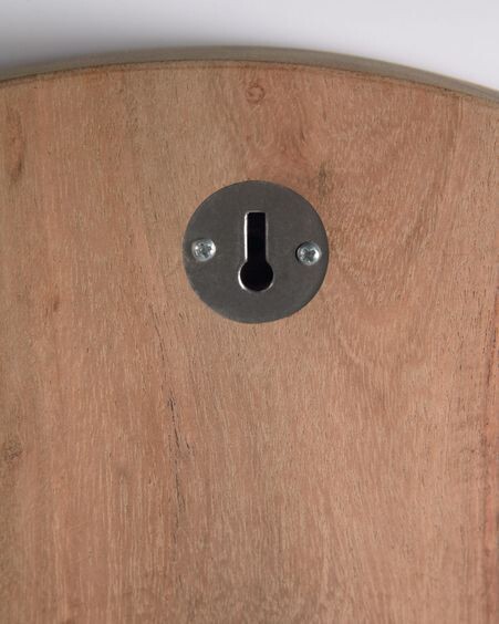 Reloj de pared redondo Zakie de madera maciza de acacia acabado natural Ø 30 cm