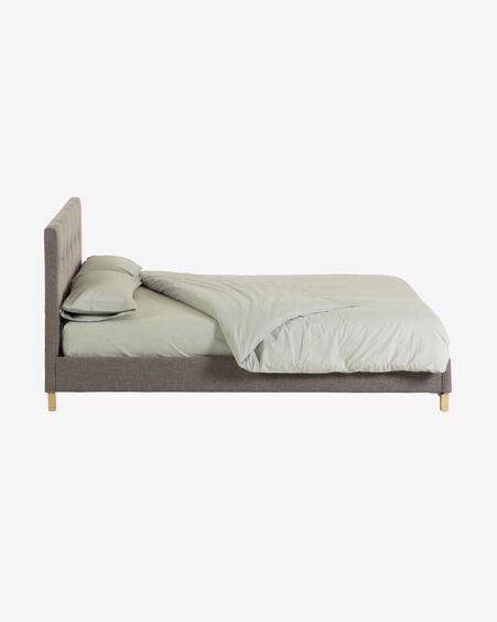 Cama con somier Natuse gris 150 x 190 cm