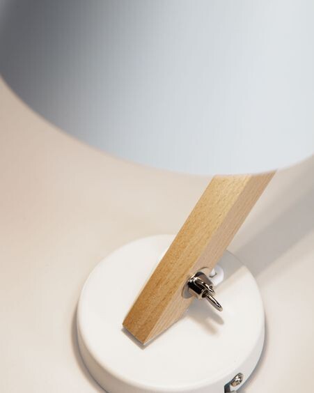 Aplique Muse de madera de haya y acero con acabado blanco