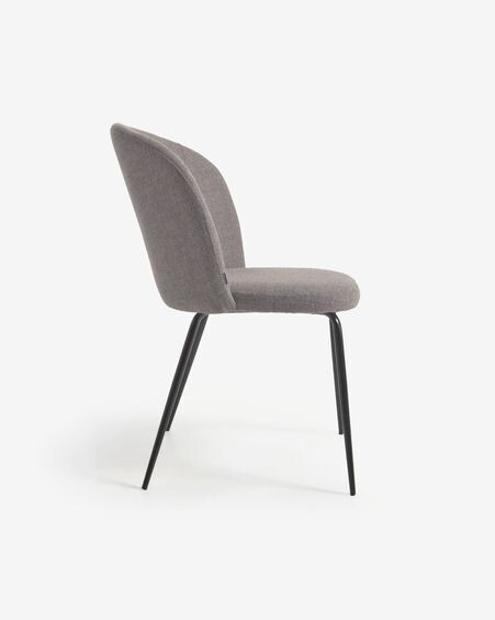 Silla Anoha gris y metal con acabado negro