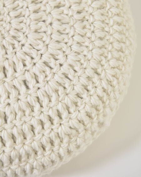 Cojín redondo Magnolia 100% lana blanco Ø 45 cm
