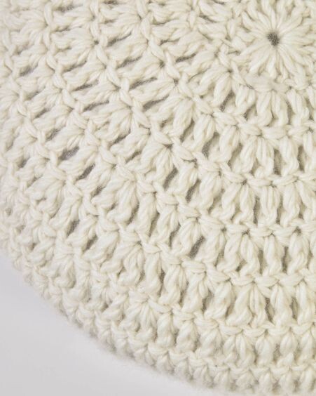 Cojín redondo Magnolia 100% lana blanco Ø 45 cm