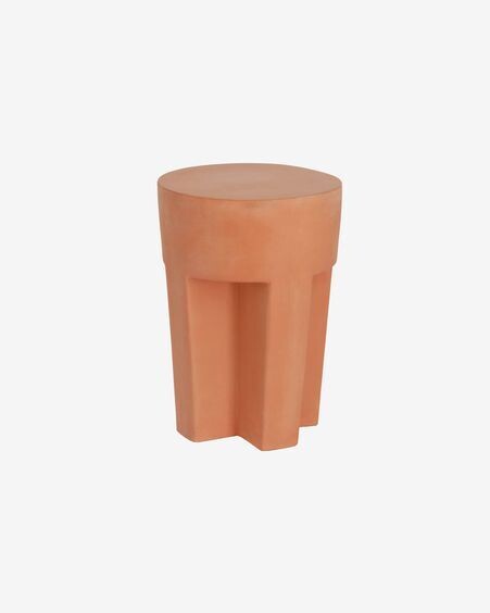 Mesa auxiliar redonda exterior Vilena de terracota Ø 33 cm