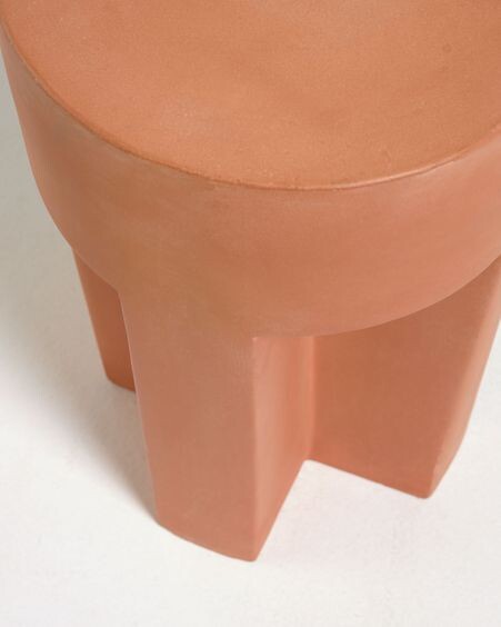 Mesa auxiliar redonda exterior Vilena de terracota Ø 33 cm