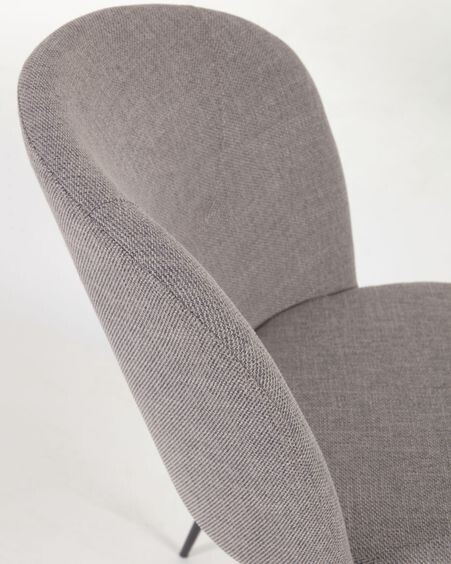 Silla Anoha gris y metal con acabado negro