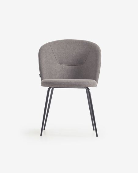 Silla Anoha gris y metal con acabado negro