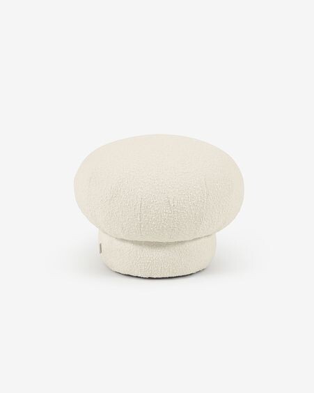 Puf redondo Sarisha de borreguito blanco Ø 49 cm