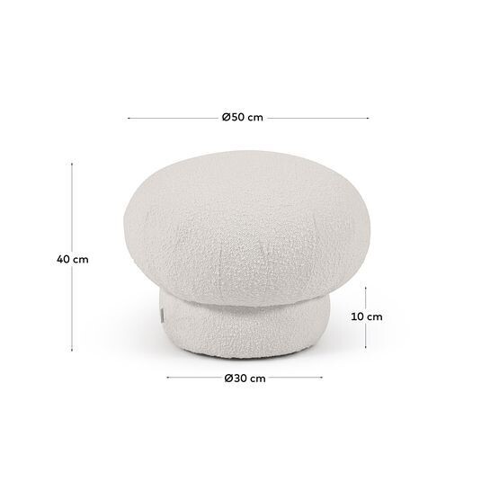 Puf redondo Sarisha de borreguito blanco Ø 49 cm