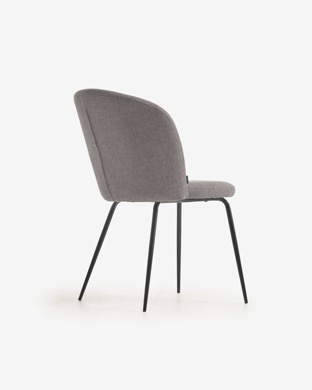 Silla Anoha gris y metal con acabado negro