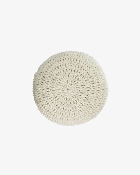 Cojín redondo Magnolia 100% lana blanco Ø 45 cm