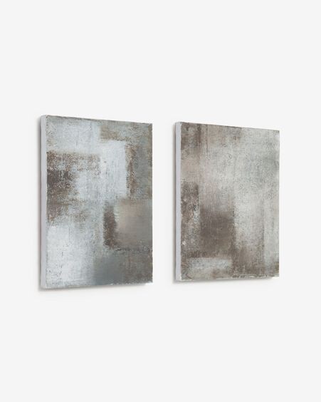 Set Vinka de 2 lienzos blanco y gris 30 x 40 cm