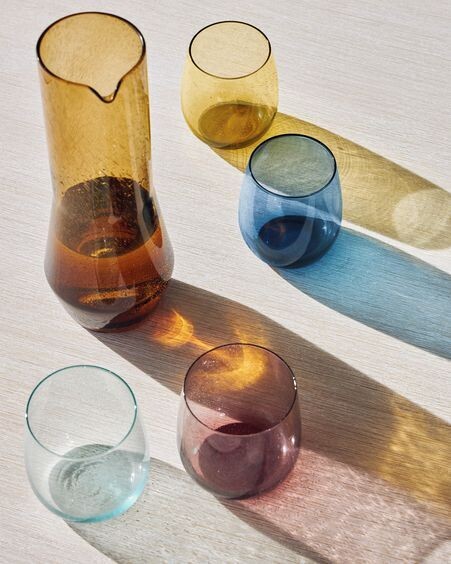Vaso Dusnela cristal azul