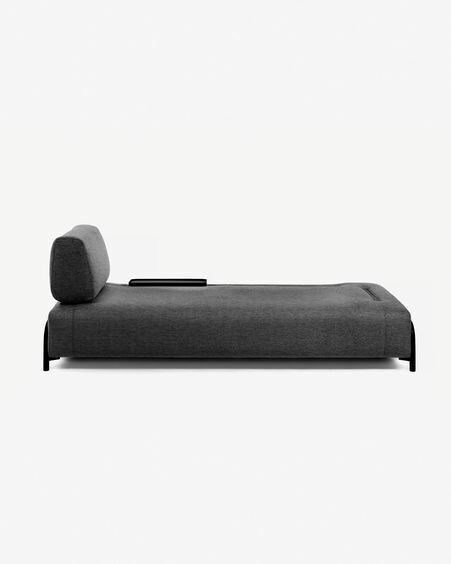 Sofá Compo 3 plazas gris oscuro con bandeja pequeña 232 cm
