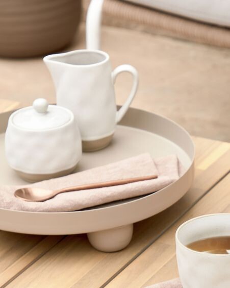 Set Abinadi de 2 servilletas de algodón y lino beige