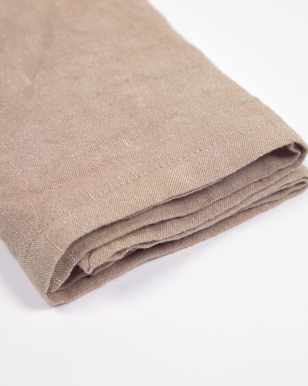 Set Abinadi de 2 servilletas de algodón y lino beige