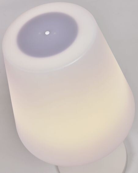 Lámpara de mesa de exterior Amaray de acero con acabado blanco