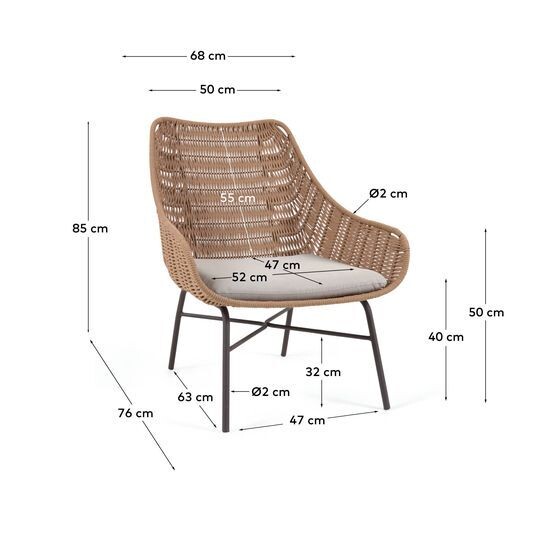 Butaca Abeli de cuerda beige