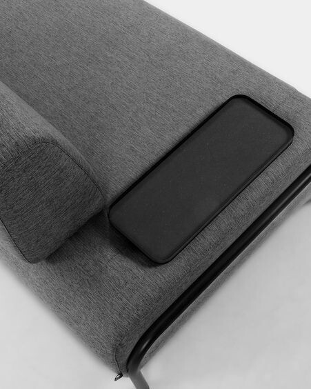 Sofá Compo 3 plazas gris oscuro con bandeja pequeña 232 cm