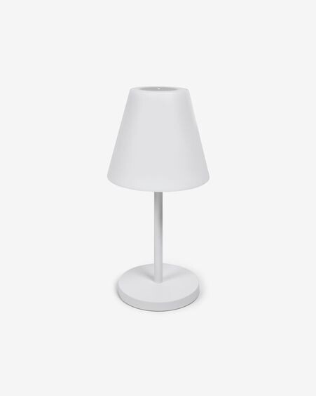 Lámpara de mesa de exterior Amaray de acero con acabado blanco