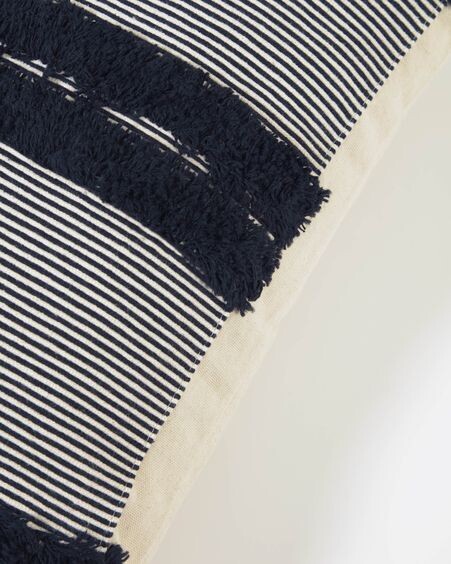 Funda cojín Margarte 100% algodón rayas blanco y negro 45 x 45 cm