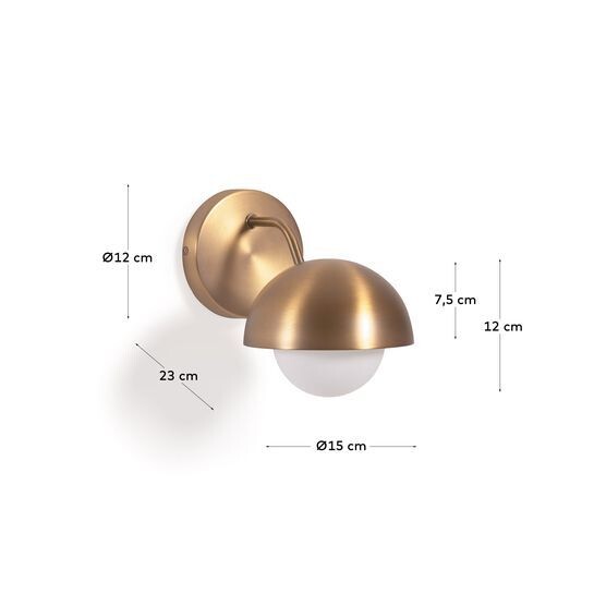 Aplique de pared Lonela de metal con acabado latón