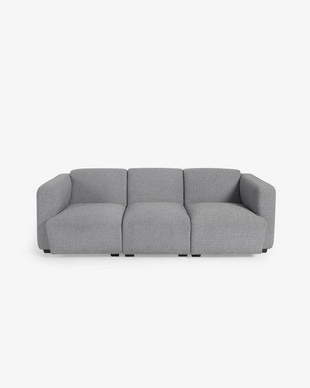 Sofá modular Legara 3 plazas gris claro 222 cm