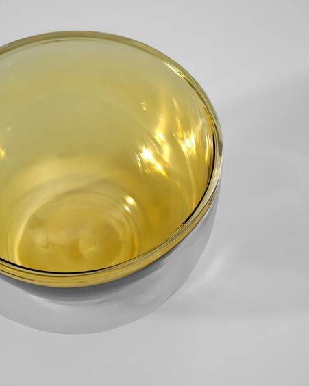 Bol Braulia de cristal amarillo y transparente